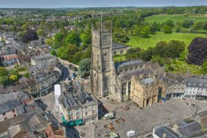 Aerial view showing property and Abbey Grounds behind the Church- click for photo gallery